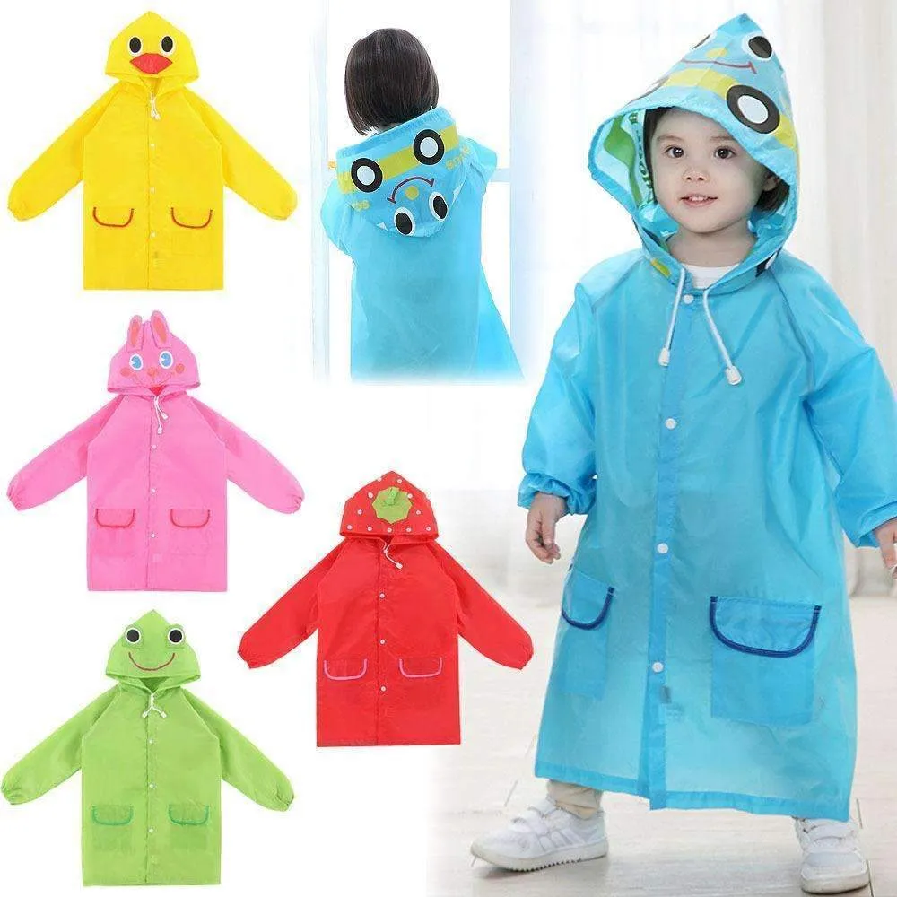 1PC Kids Rain Coat Children Raincoat Rainwear/Rainsuit,Kids Waterproof Animal Raincoat Student Poncho