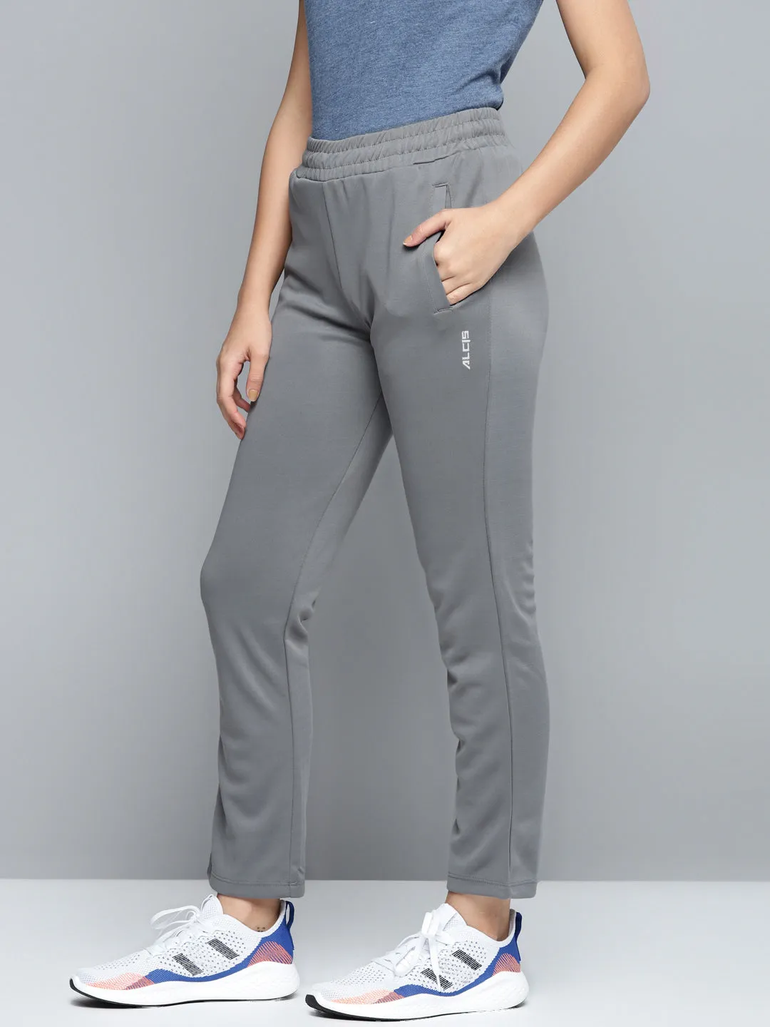 Alcis Women Grey Solid Track Pants