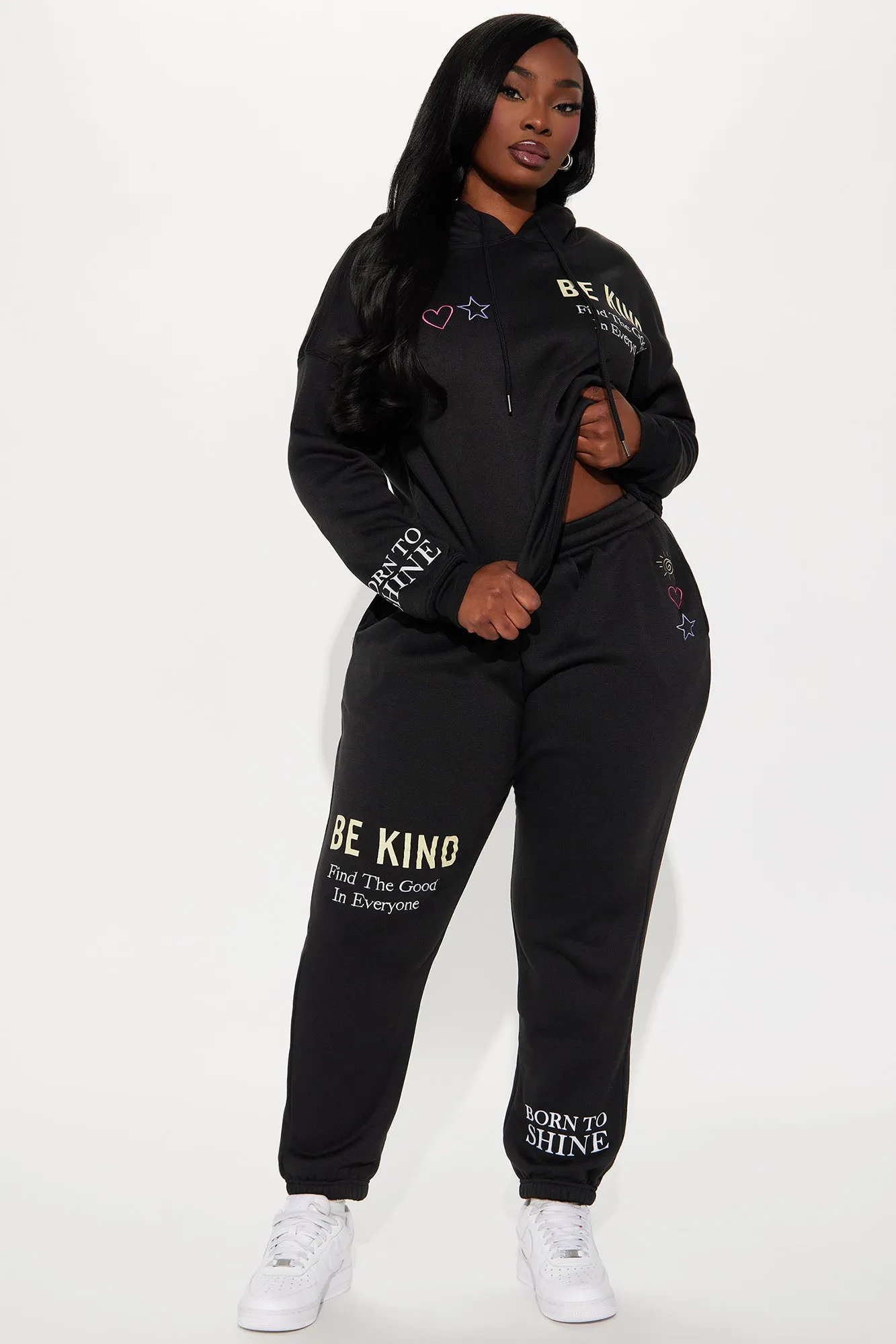 Be Kind Jogger Set - Black