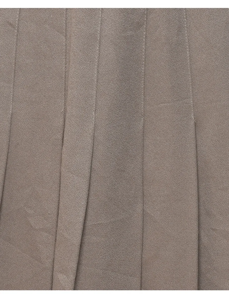 Beige Pleated Skirt - S