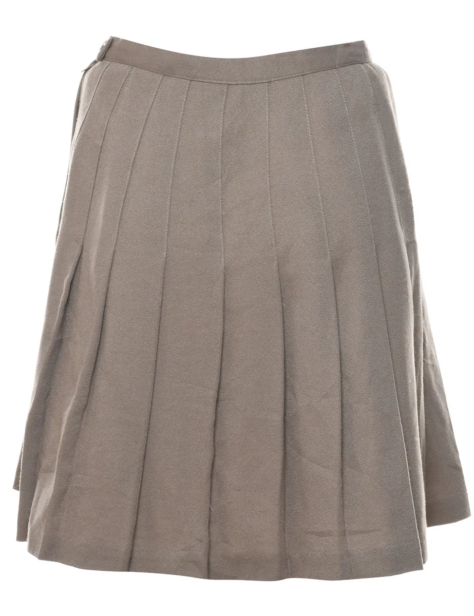 Beige Pleated Skirt - S