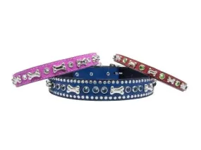Bone & Crystal Dog Collar