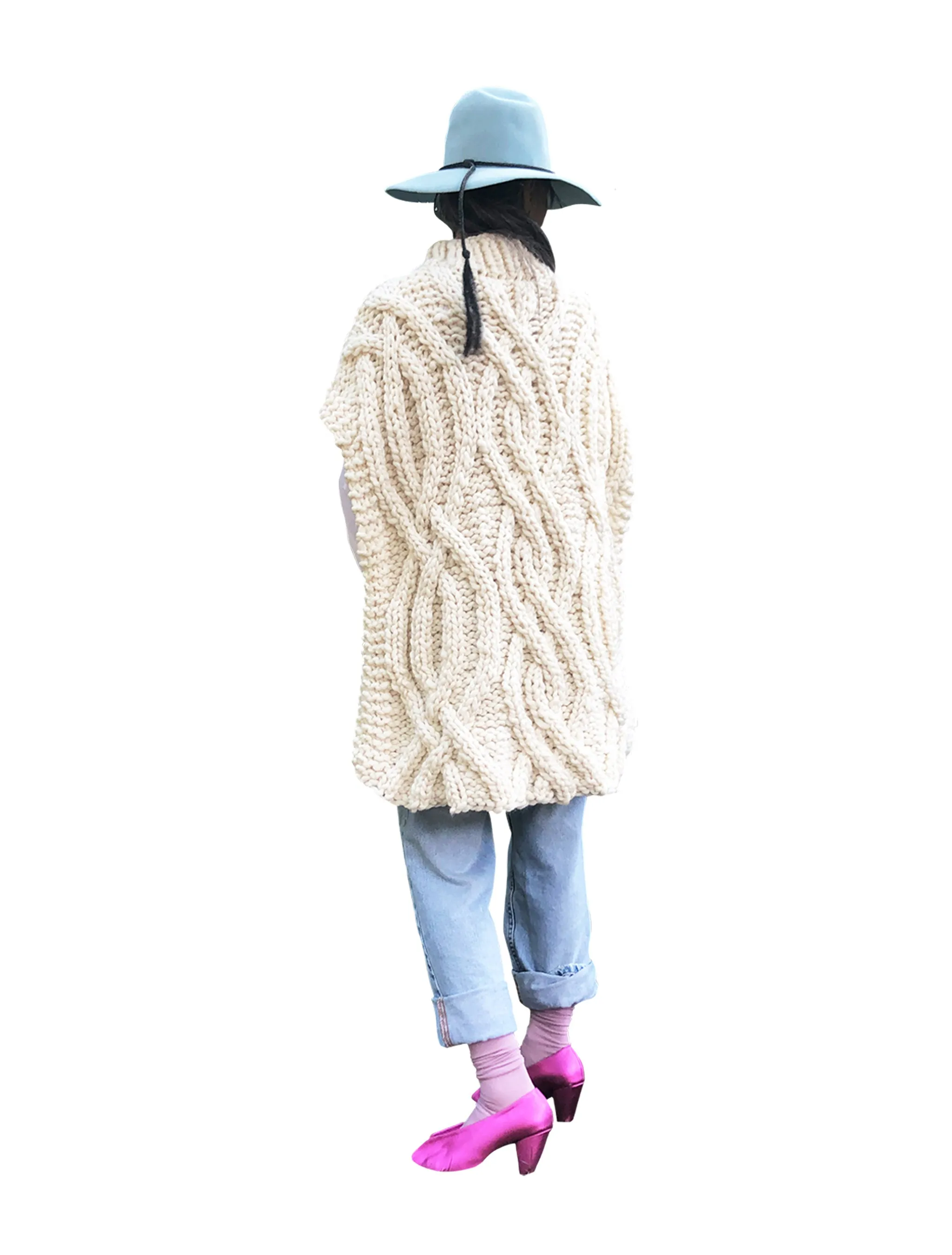 Cable Poncho - Merino