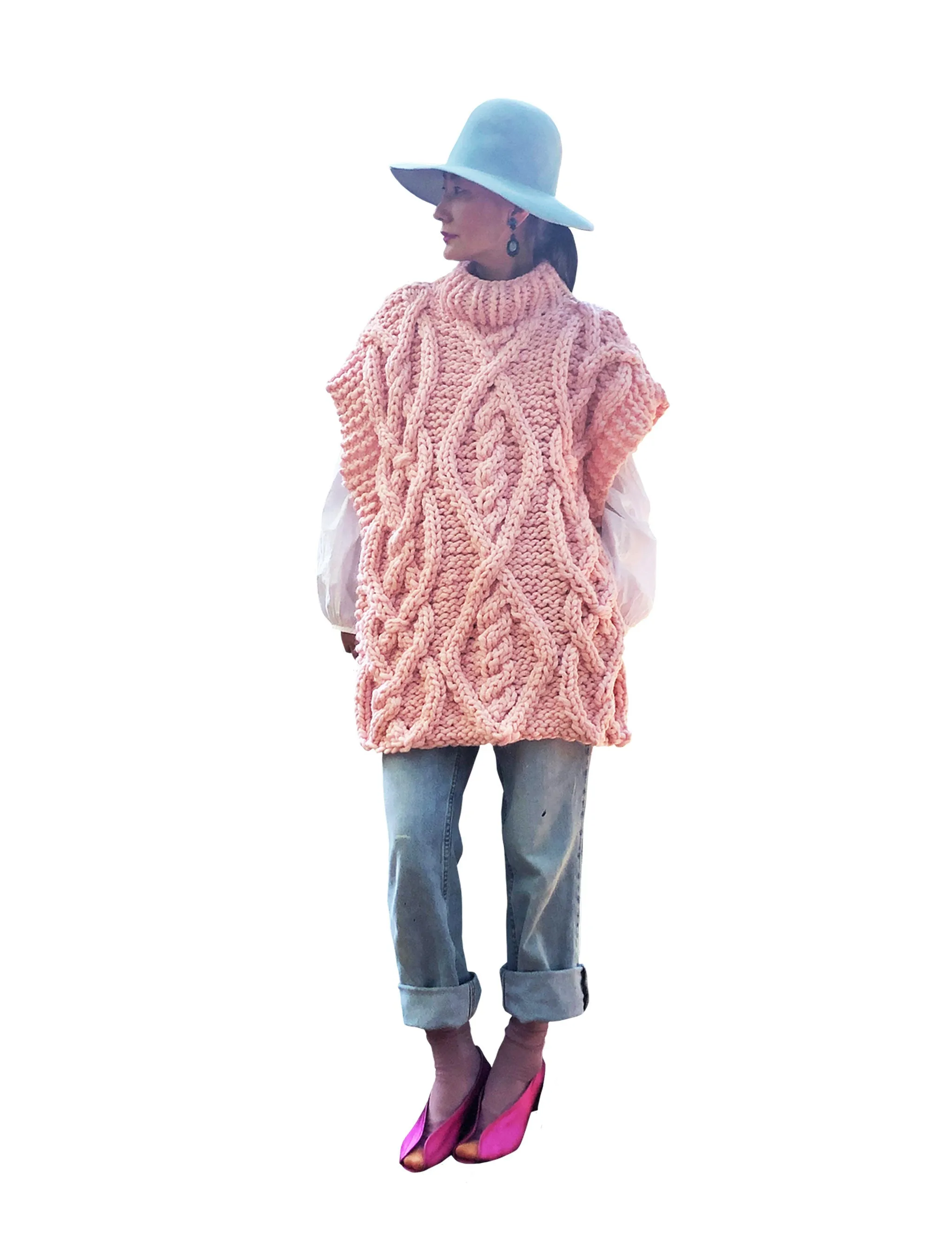 Cable Poncho - Merino