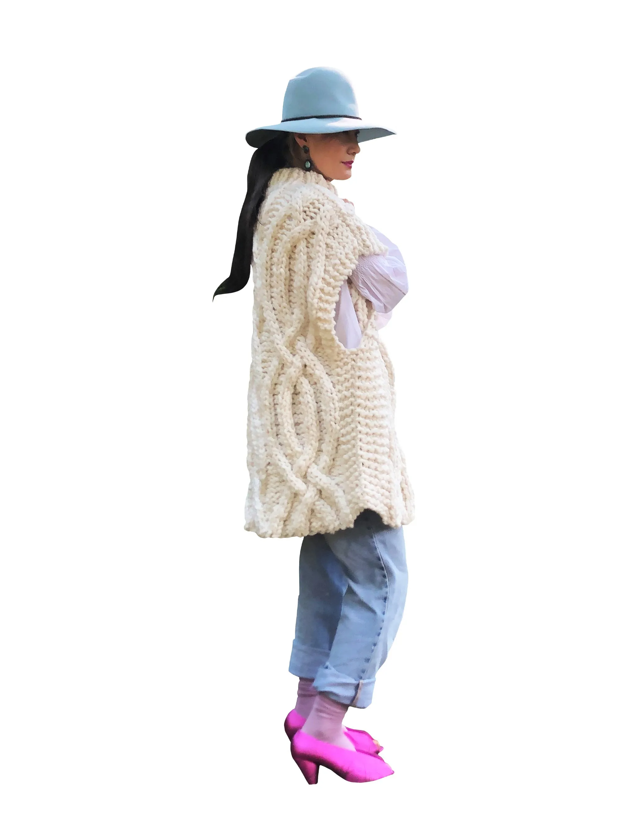 Cable Poncho - Merino