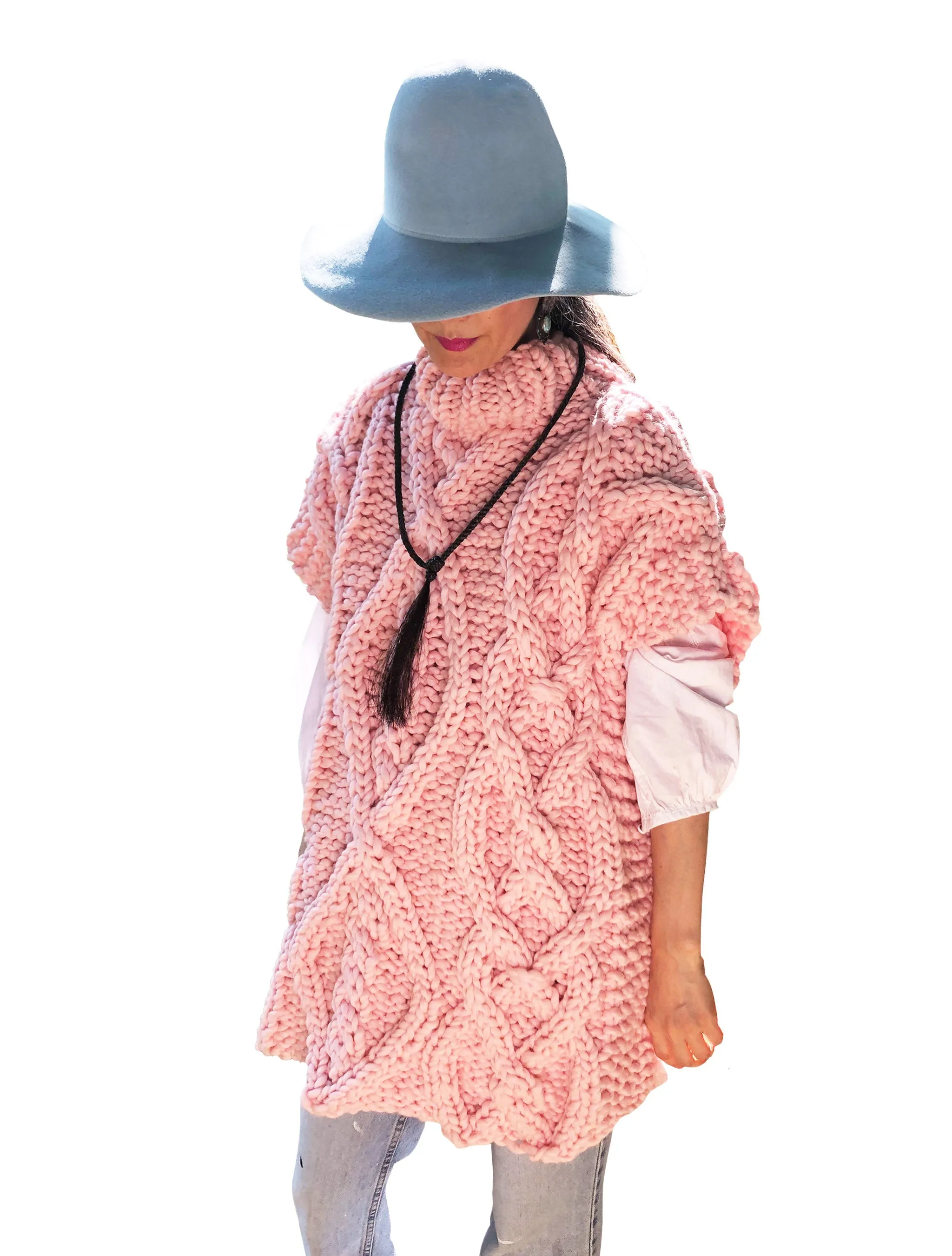 Cable Poncho - Merino