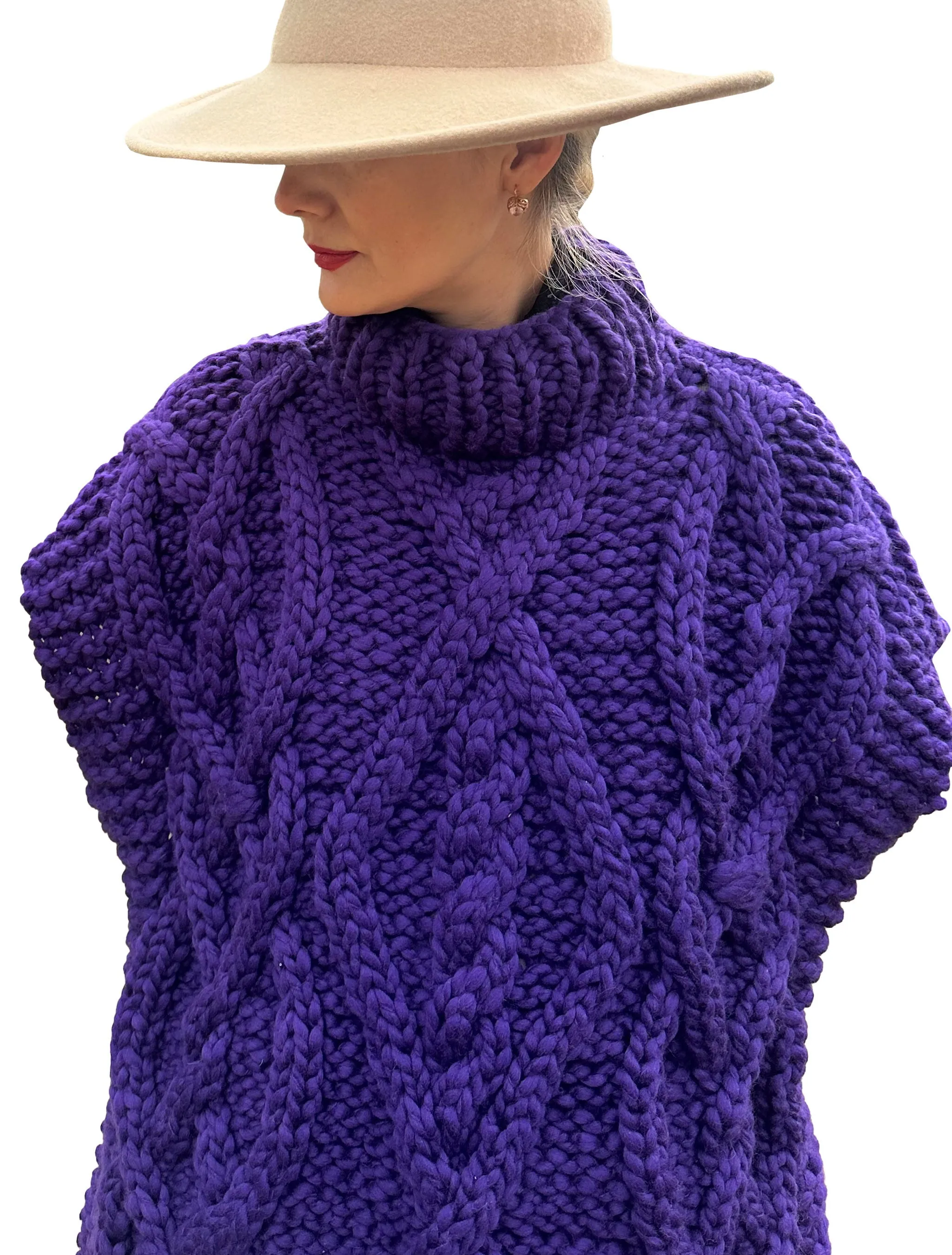 Cable Poncho - Merino