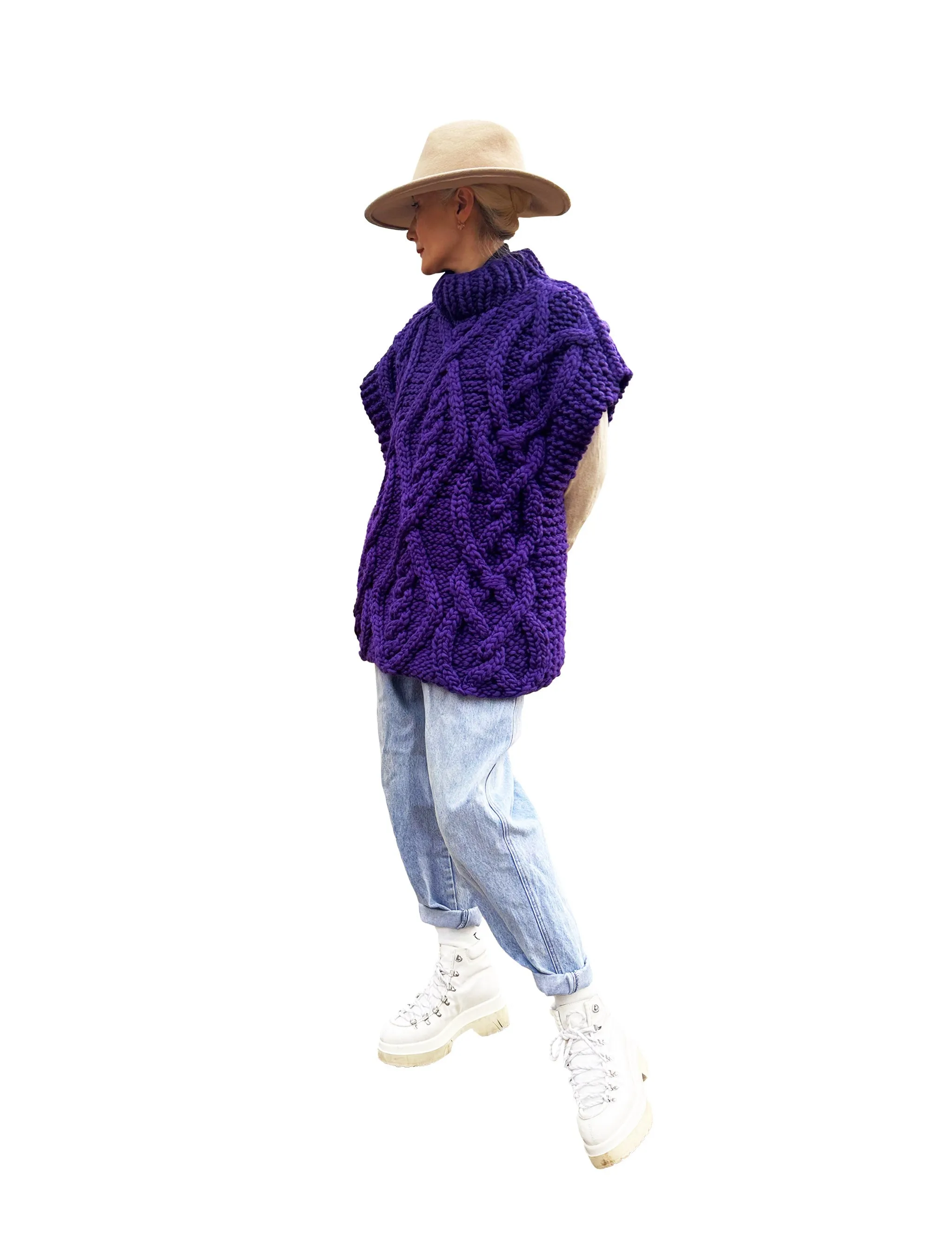 Cable Poncho - Merino