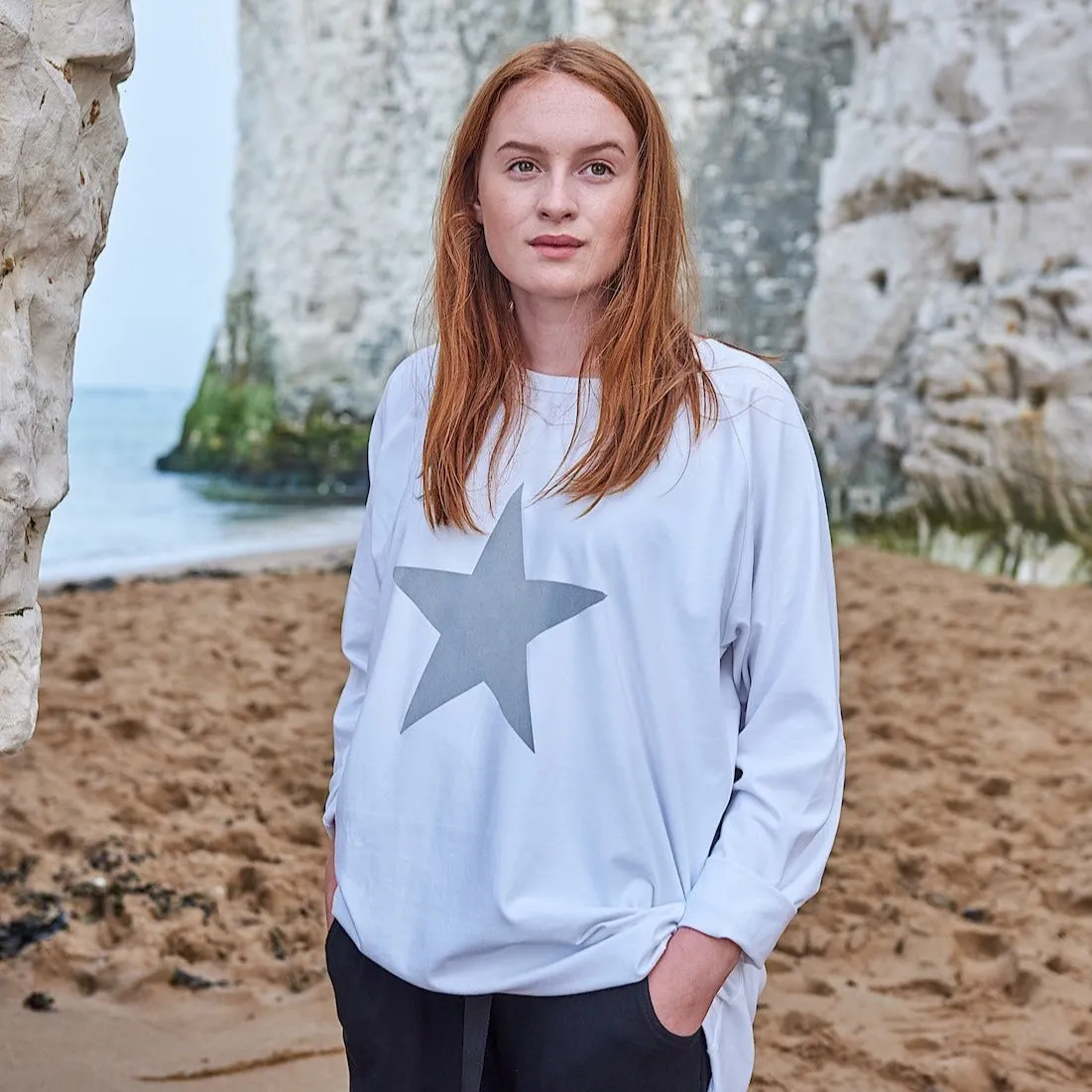 CHALK ROBYN TOP | WHITE | SILVER STAR