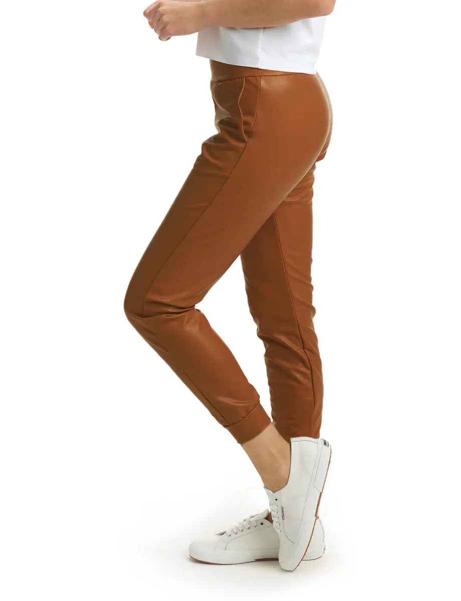 COMMANDO FAUX LEATHER JOGGER COCOA
