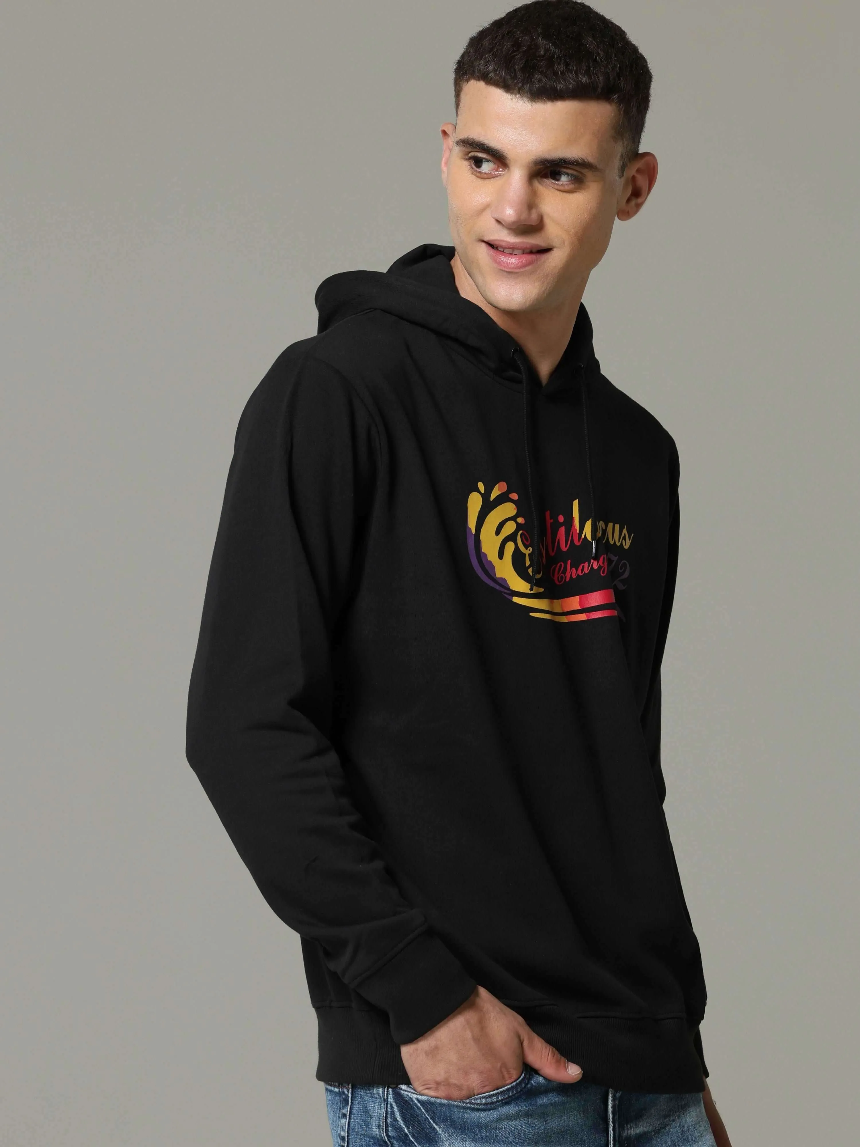 Eclipse Drawstring Black Hoodie