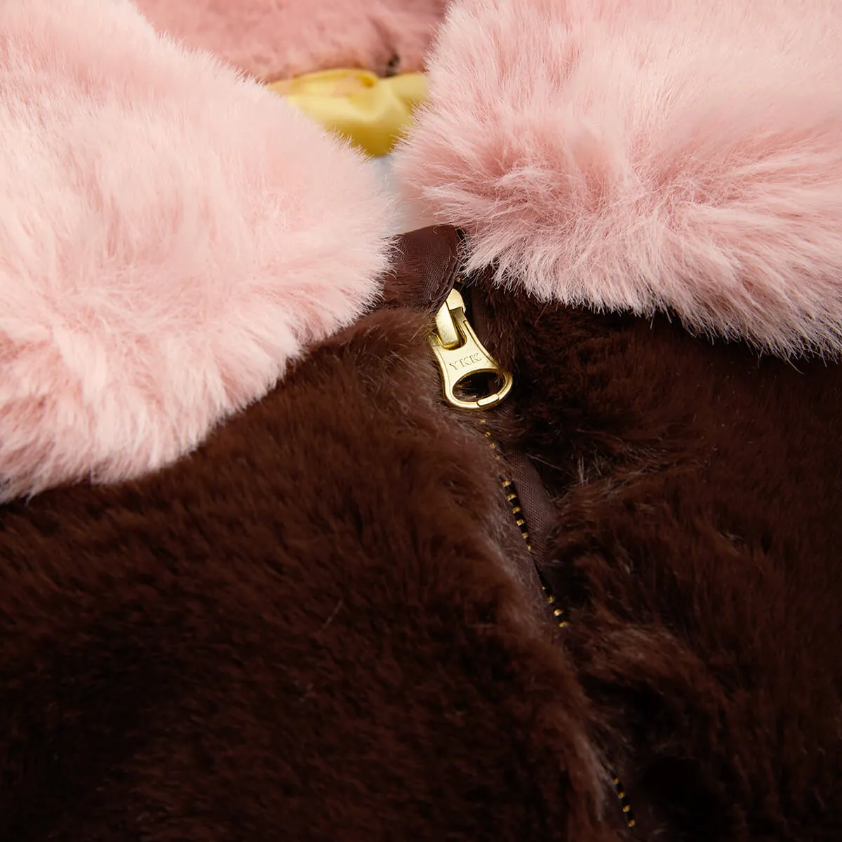 Fluffy Faux Fur Coat in Brown by Mini Rodini
