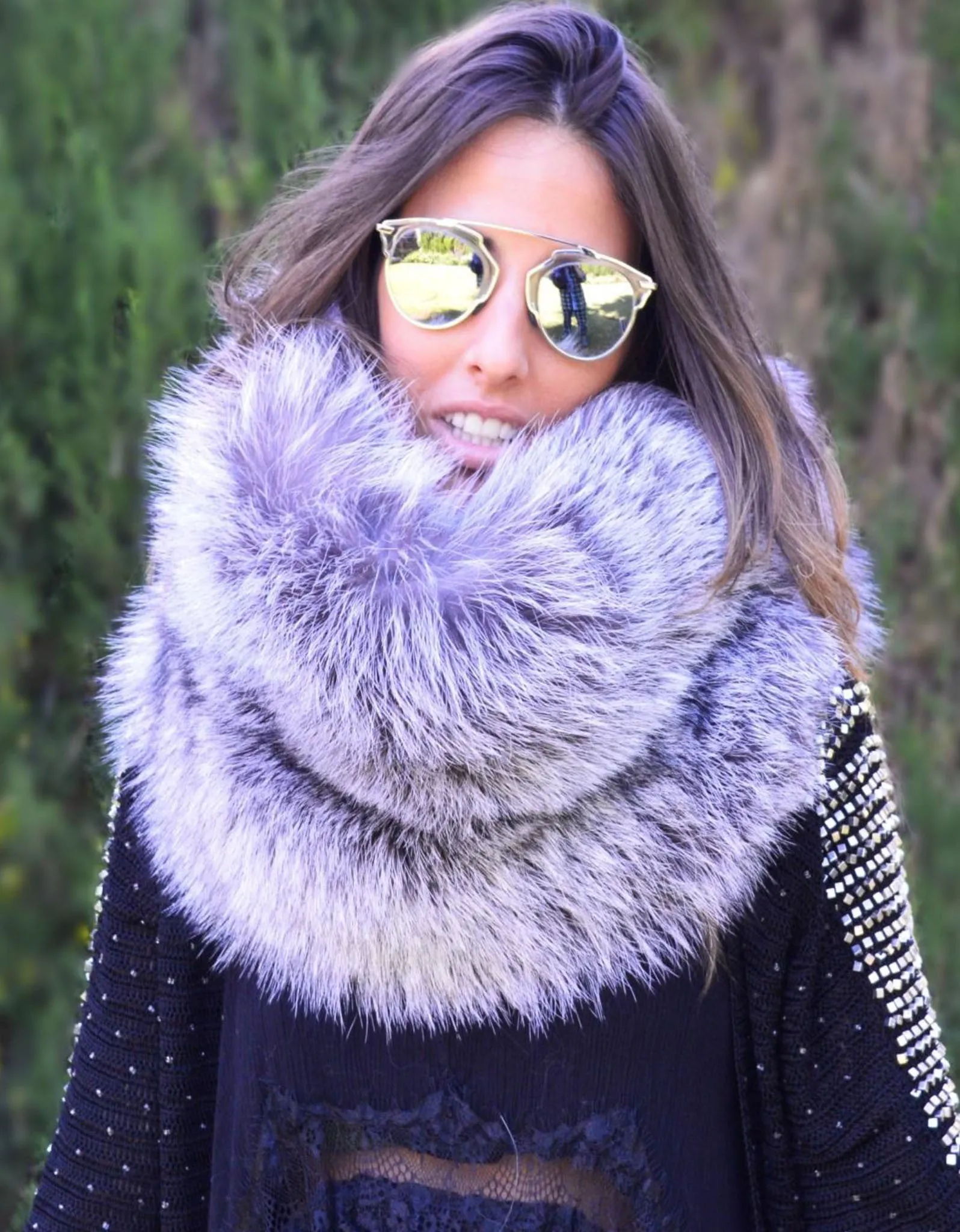 Fur Collar in Silver
