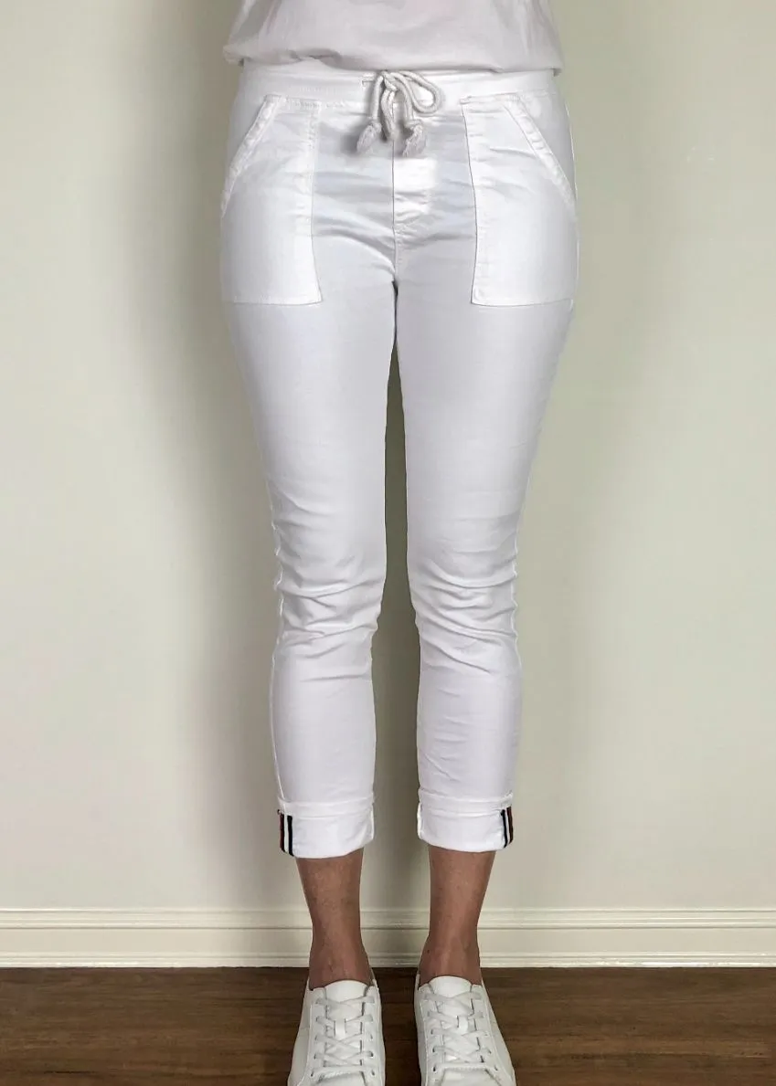 ITALIAN STAR Classic Polo Drill Jogger - White