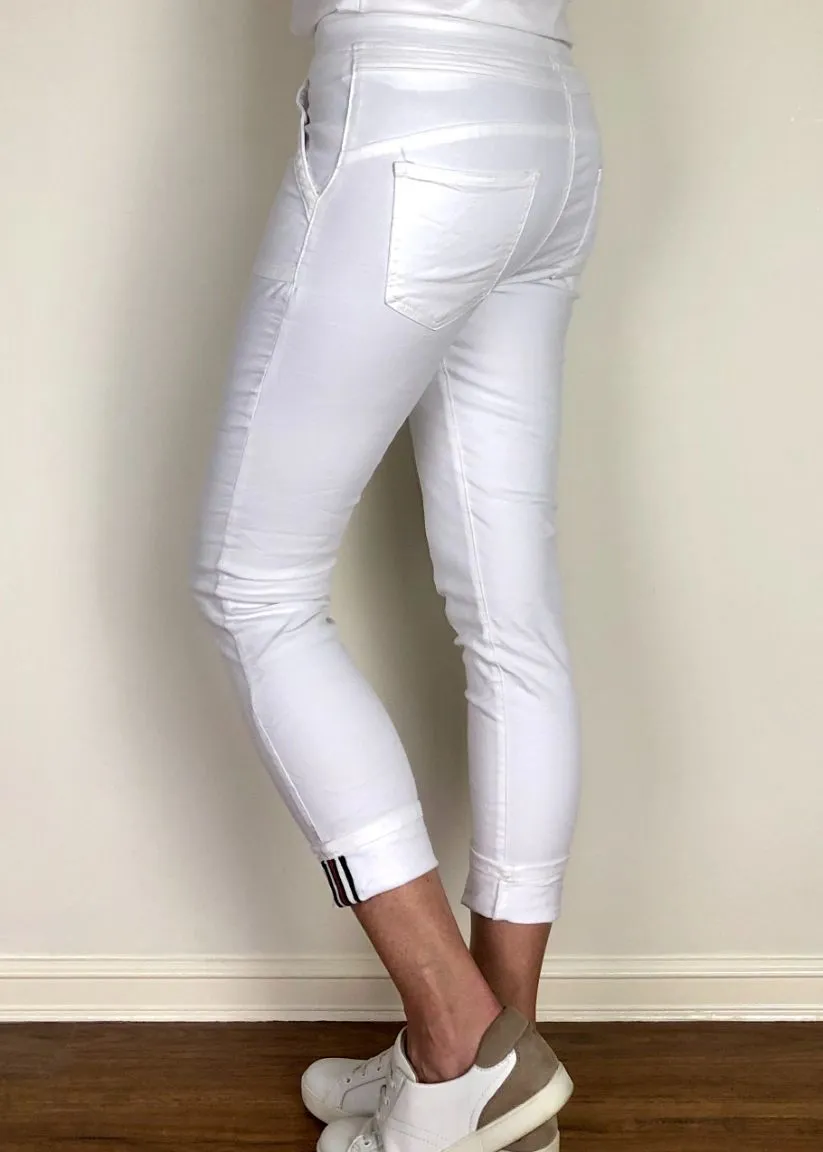 ITALIAN STAR Classic Polo Drill Jogger - White