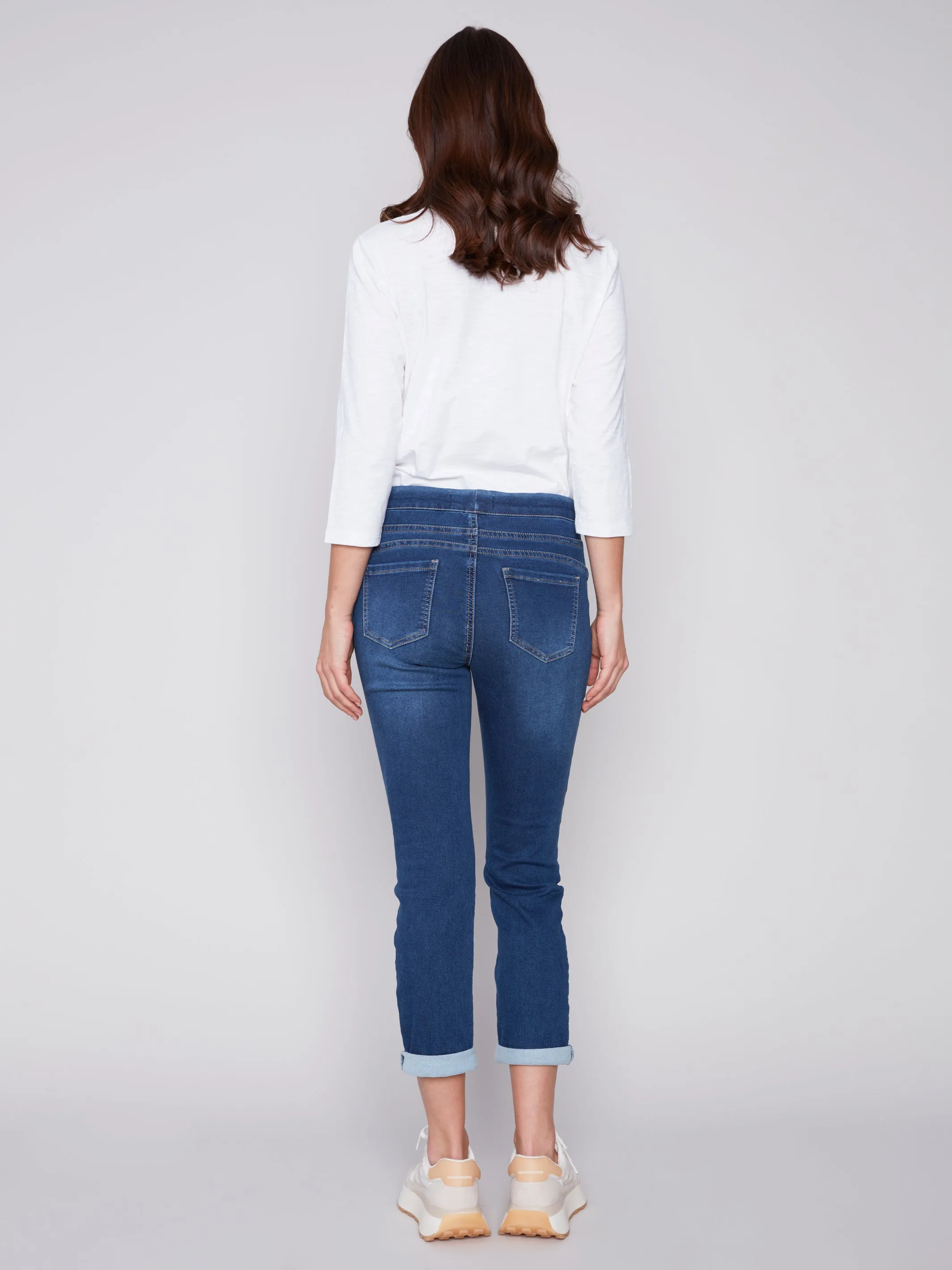 Knit Denim Jogger Pants