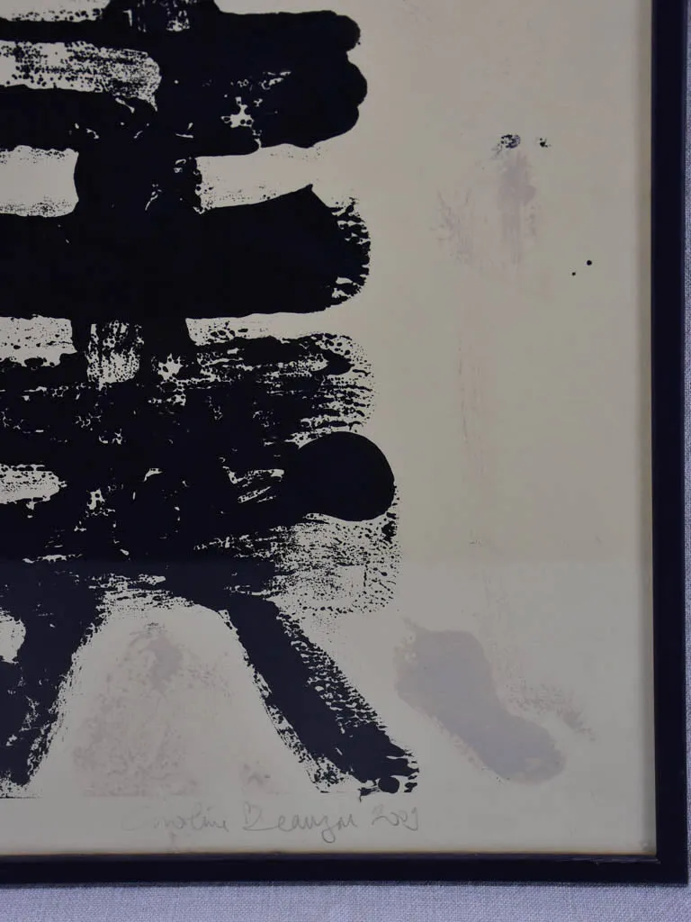 Oil on paper monotype - black chair - Caroline Beauzon 20½" x 26½"