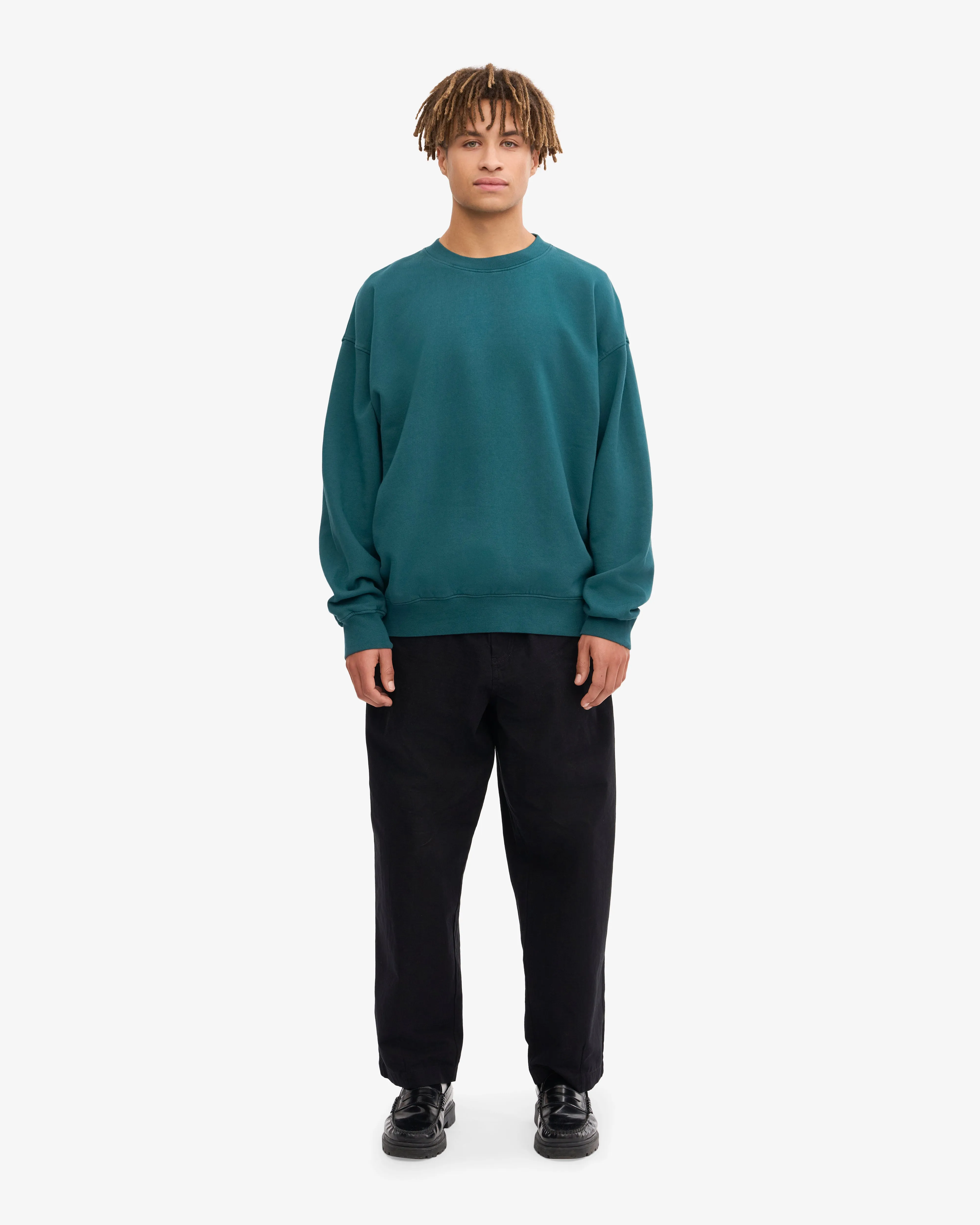 Organic Oversized Crew - Ocean Green