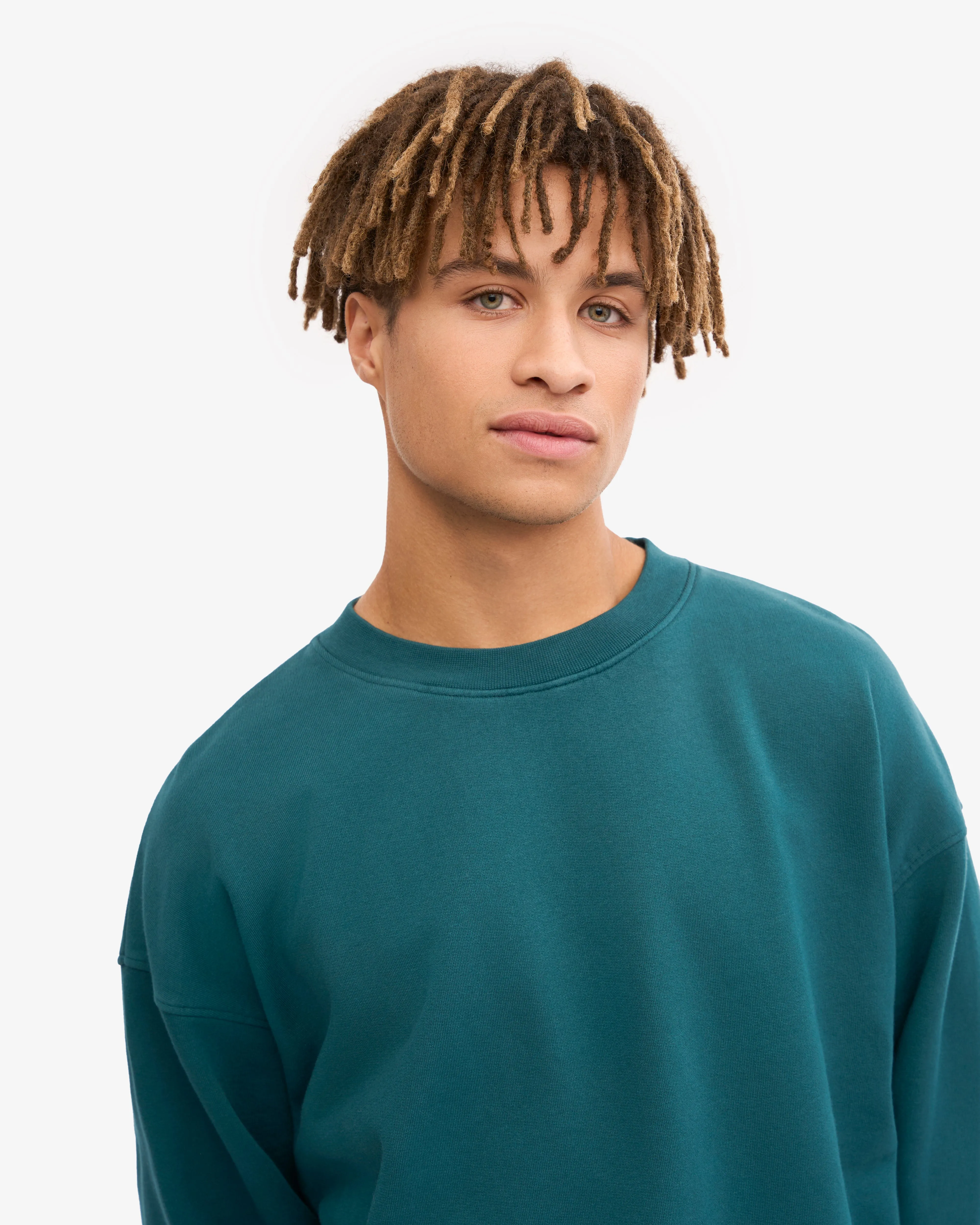 Organic Oversized Crew - Ocean Green
