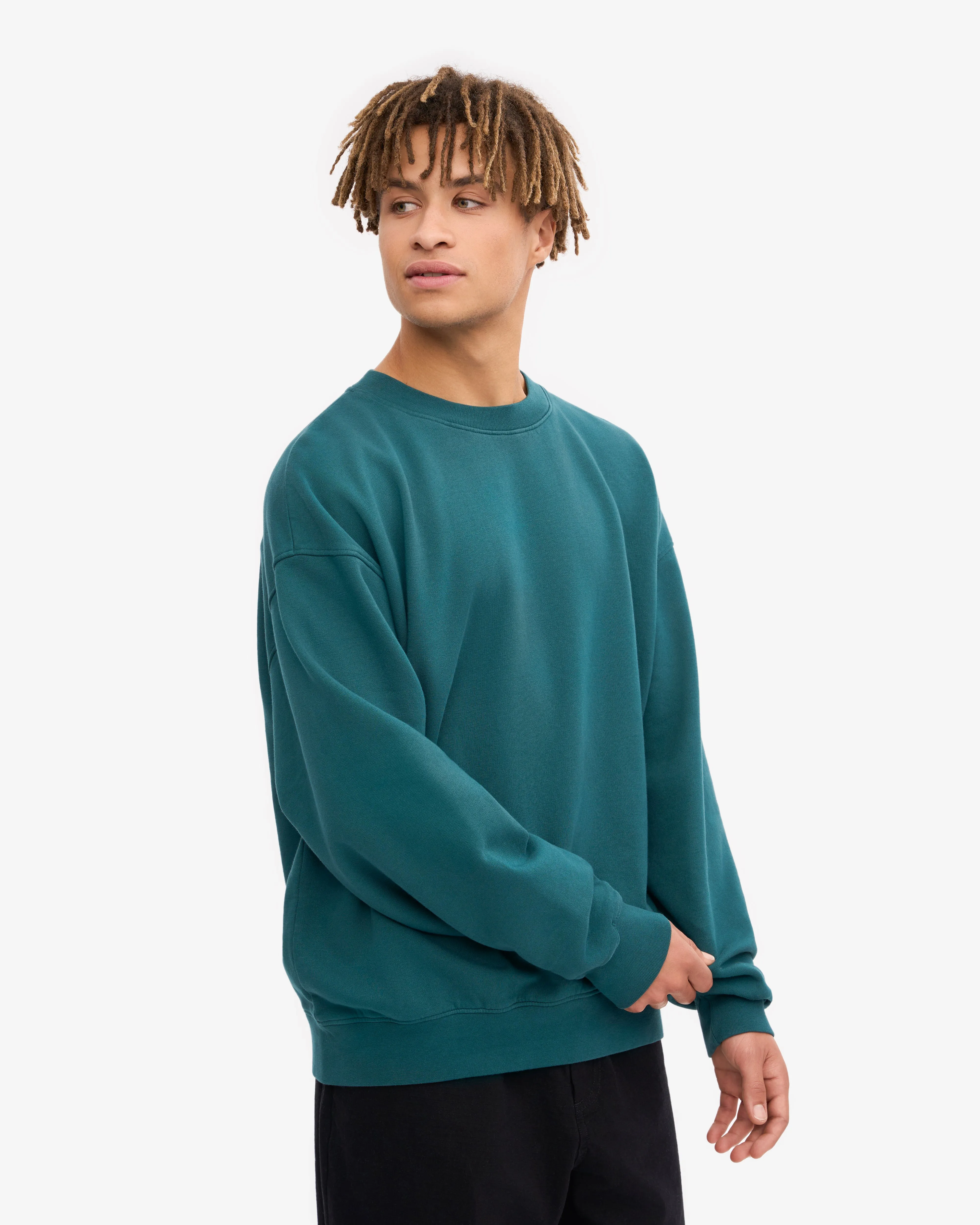 Organic Oversized Crew - Ocean Green