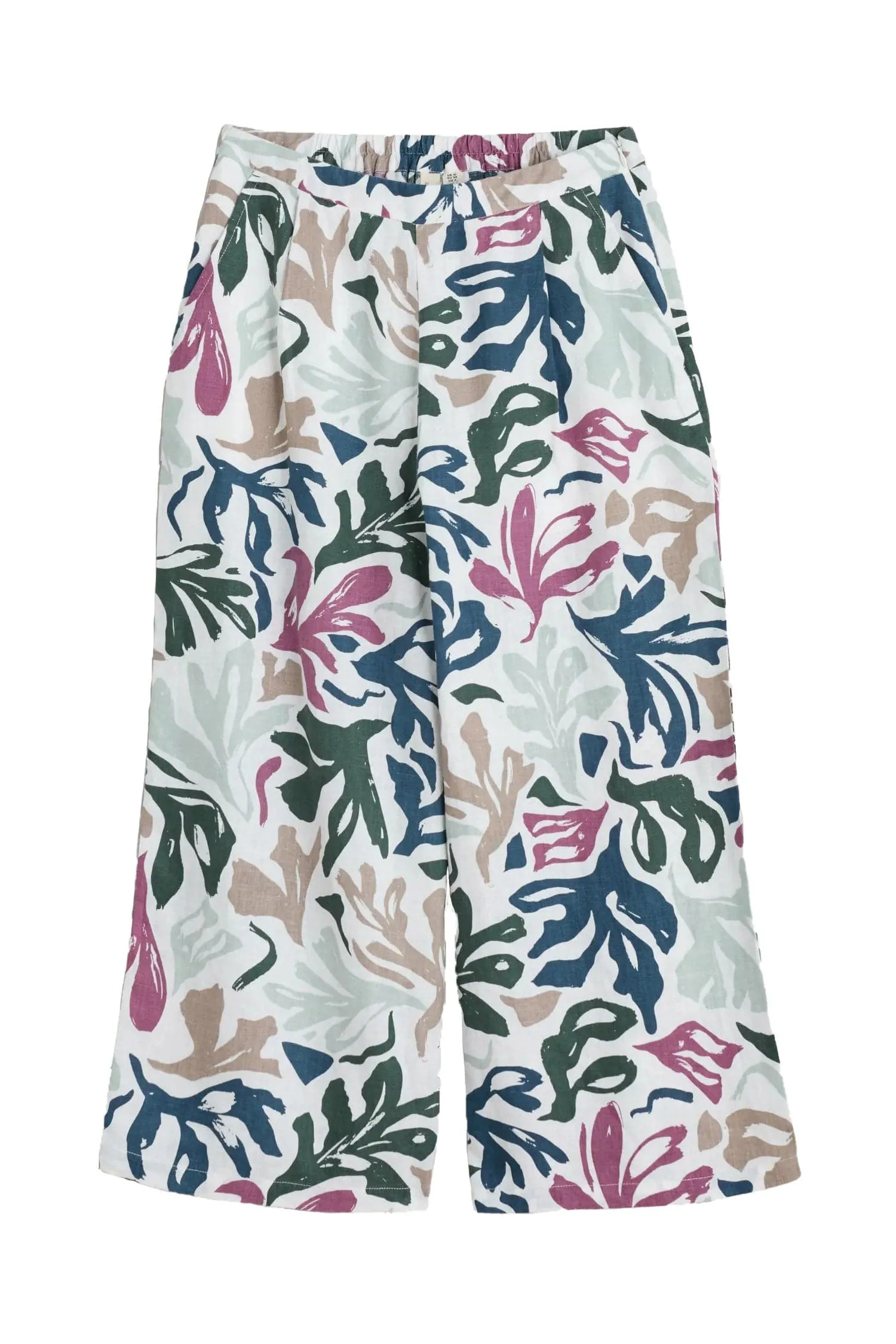 Peaceful Haven Linen Culottes - Sea Frond Chalk