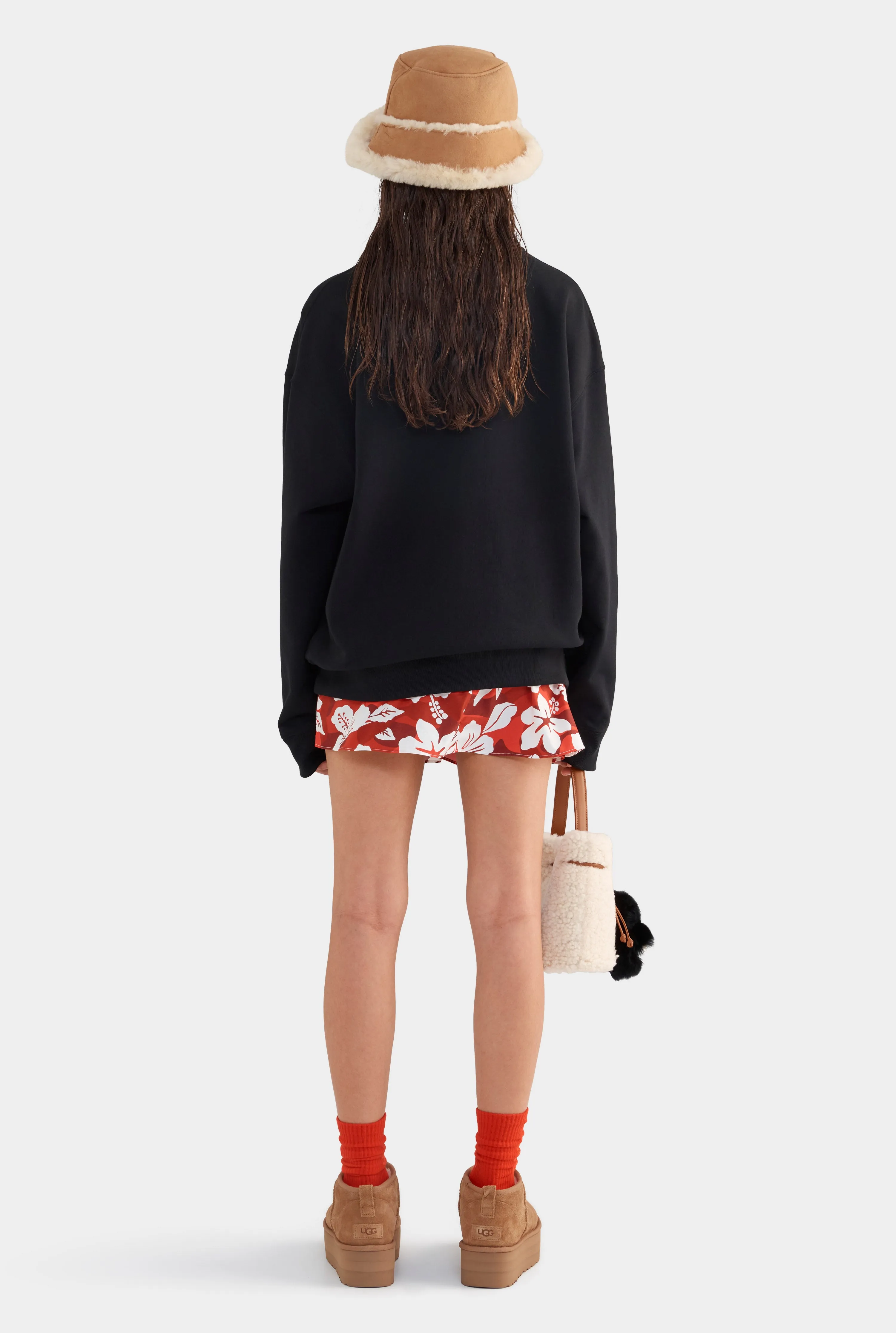Relaxed Fleece Track Crewneck - Black