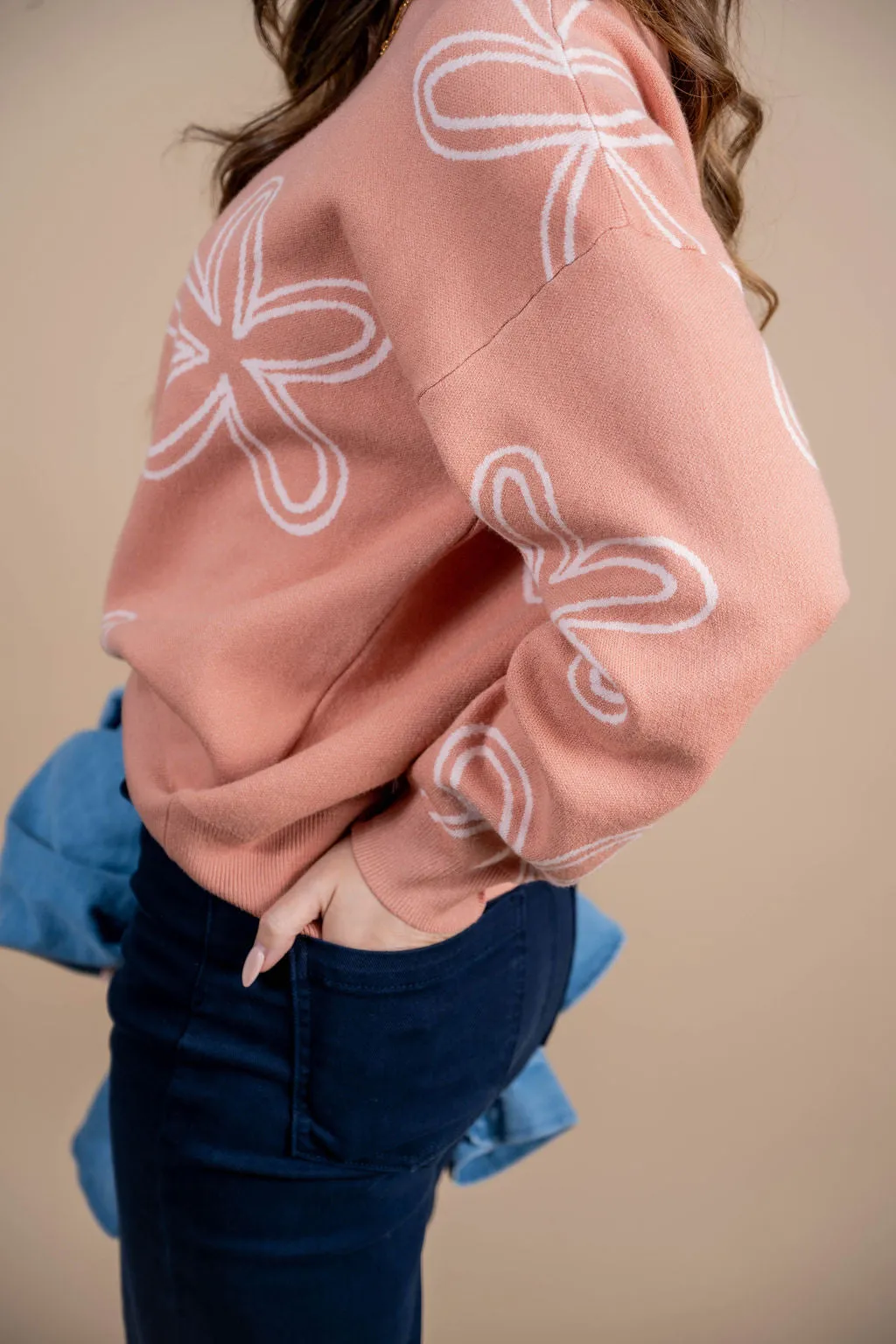 Retro Floral Sweater