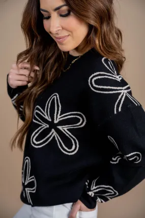 Retro Floral Sweater