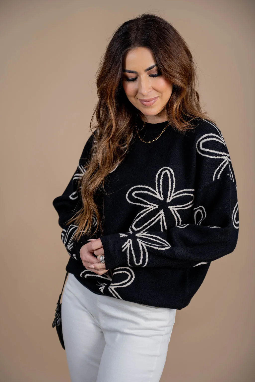Retro Floral Sweater