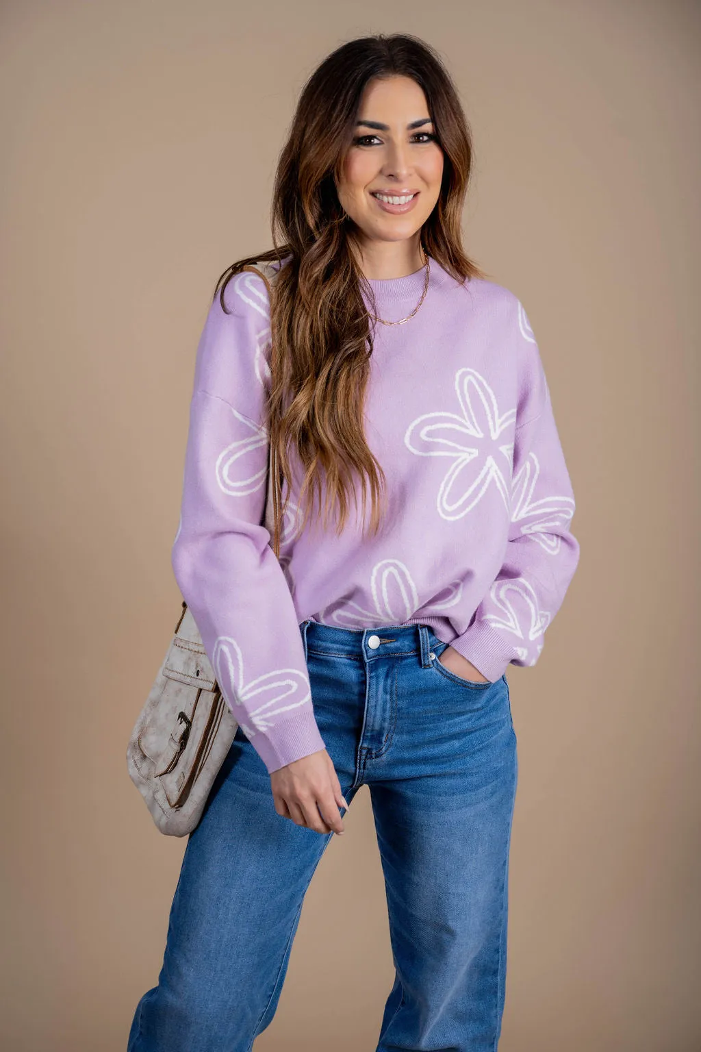 Retro Floral Sweater
