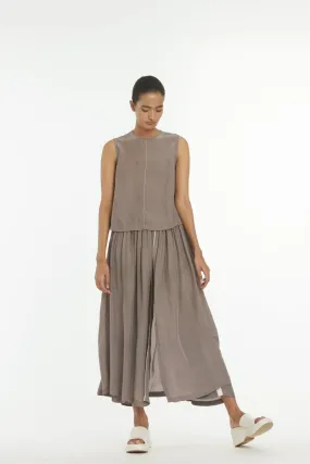 Round Neck Top Co-ord Greige