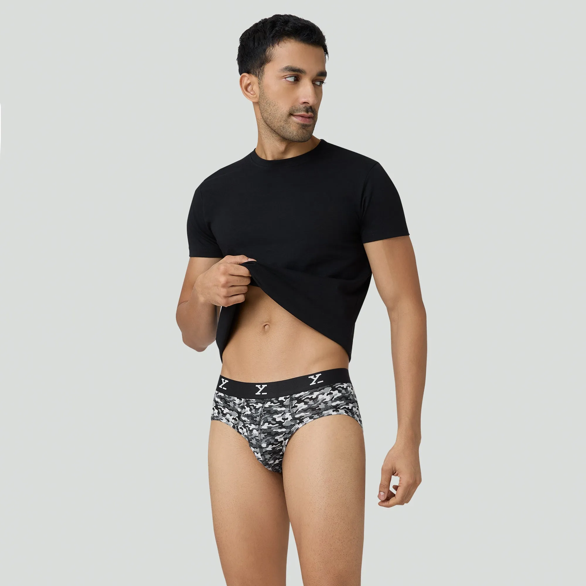 Shuffle Modal Briefs Camouflage Grey