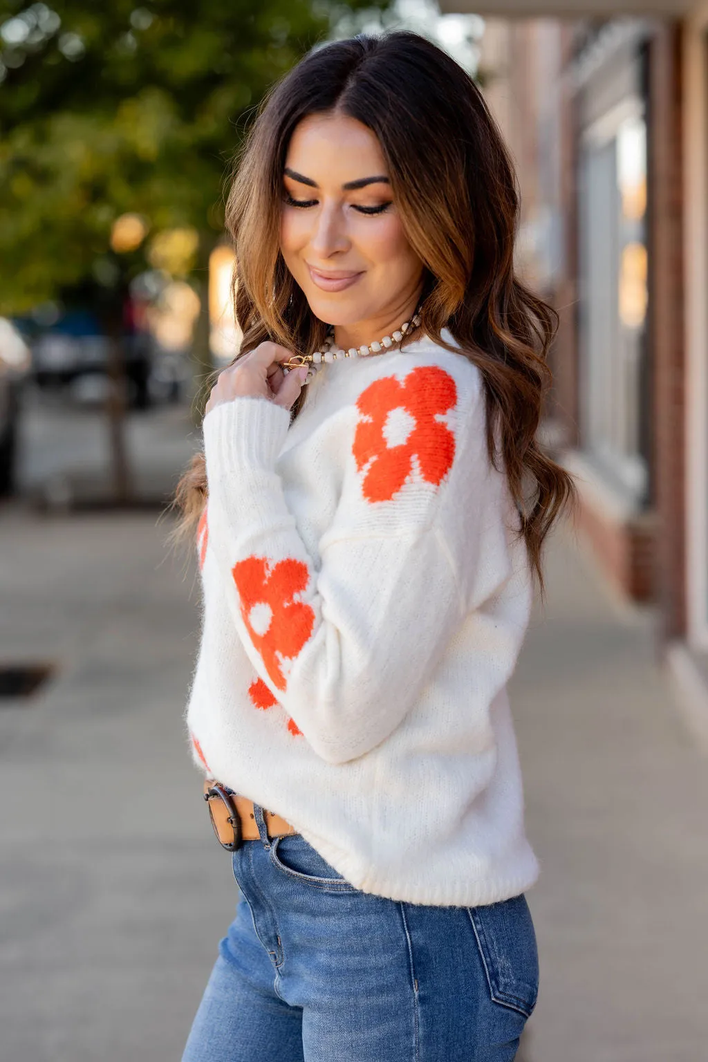 Whimsical Floral Sweater