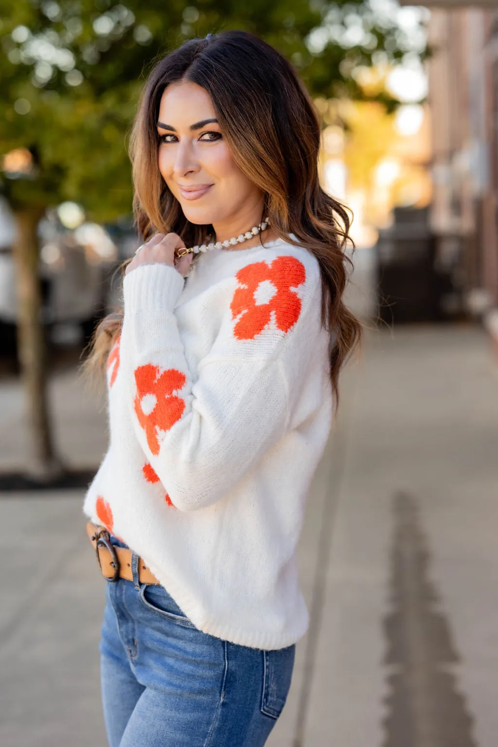 Whimsical Floral Sweater