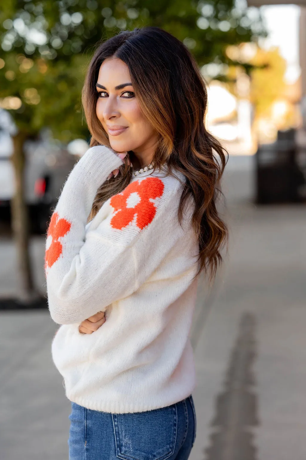 Whimsical Floral Sweater