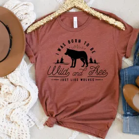 wild and free wolf tshirt - wolf gifts for him - nature shirt - mens shirt - wolves tee shirt