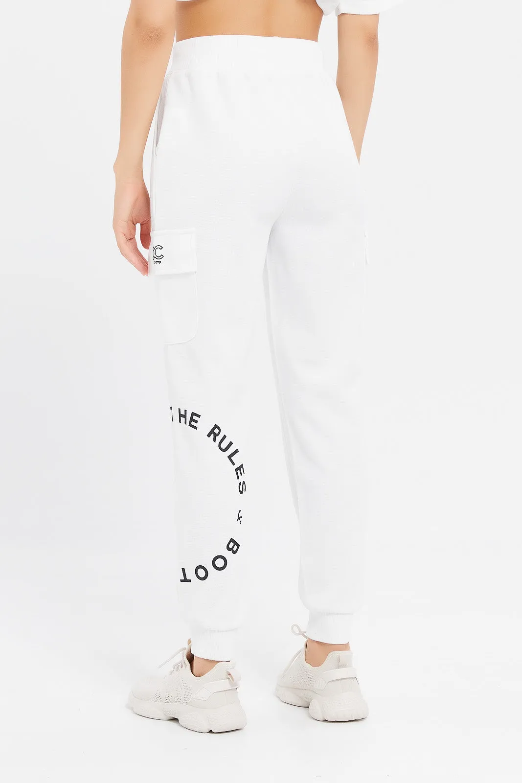 Women Ivory Printed Joggers