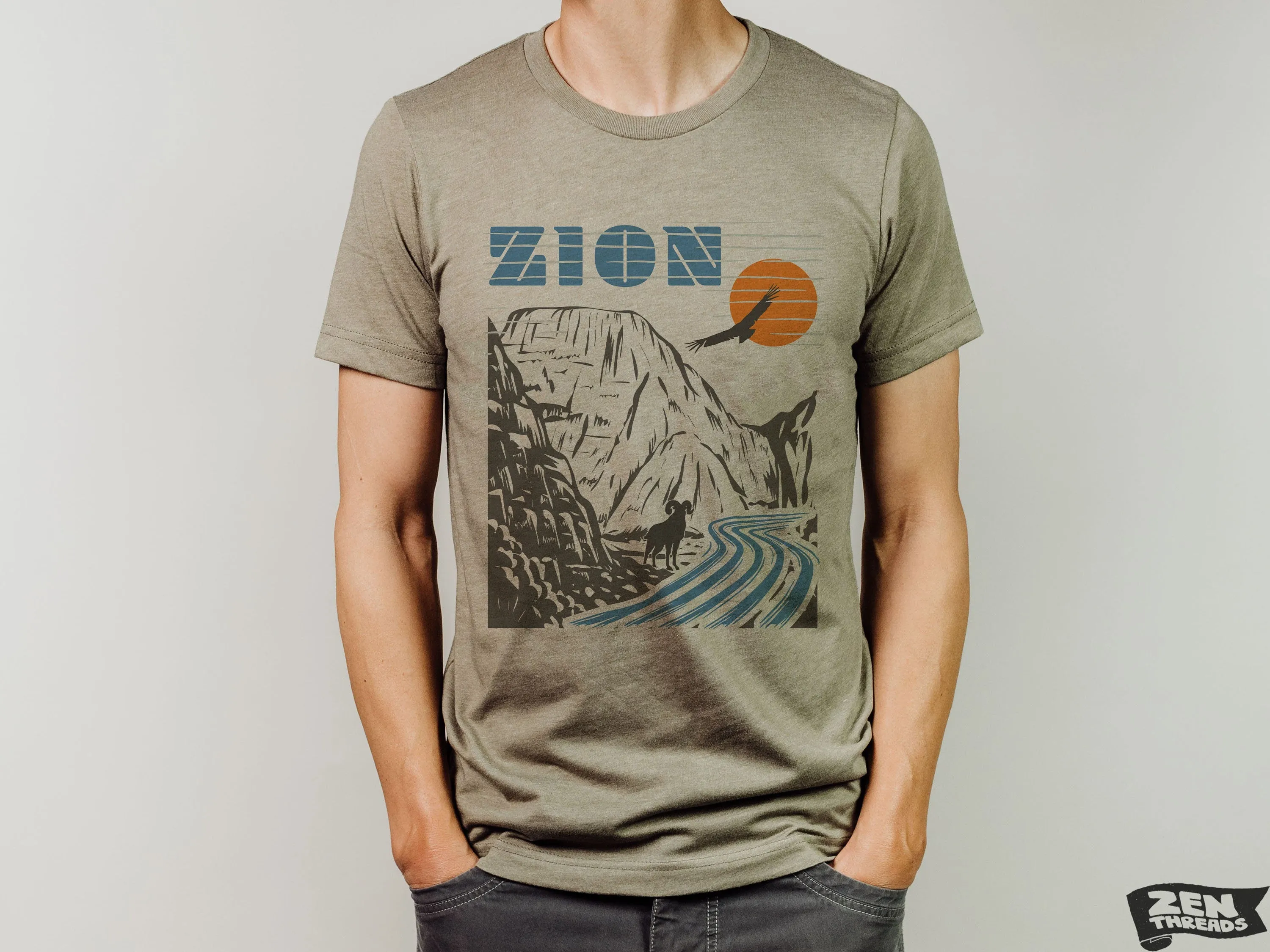 ZION Vintage Print Unisex Utah National Park T-Shirt