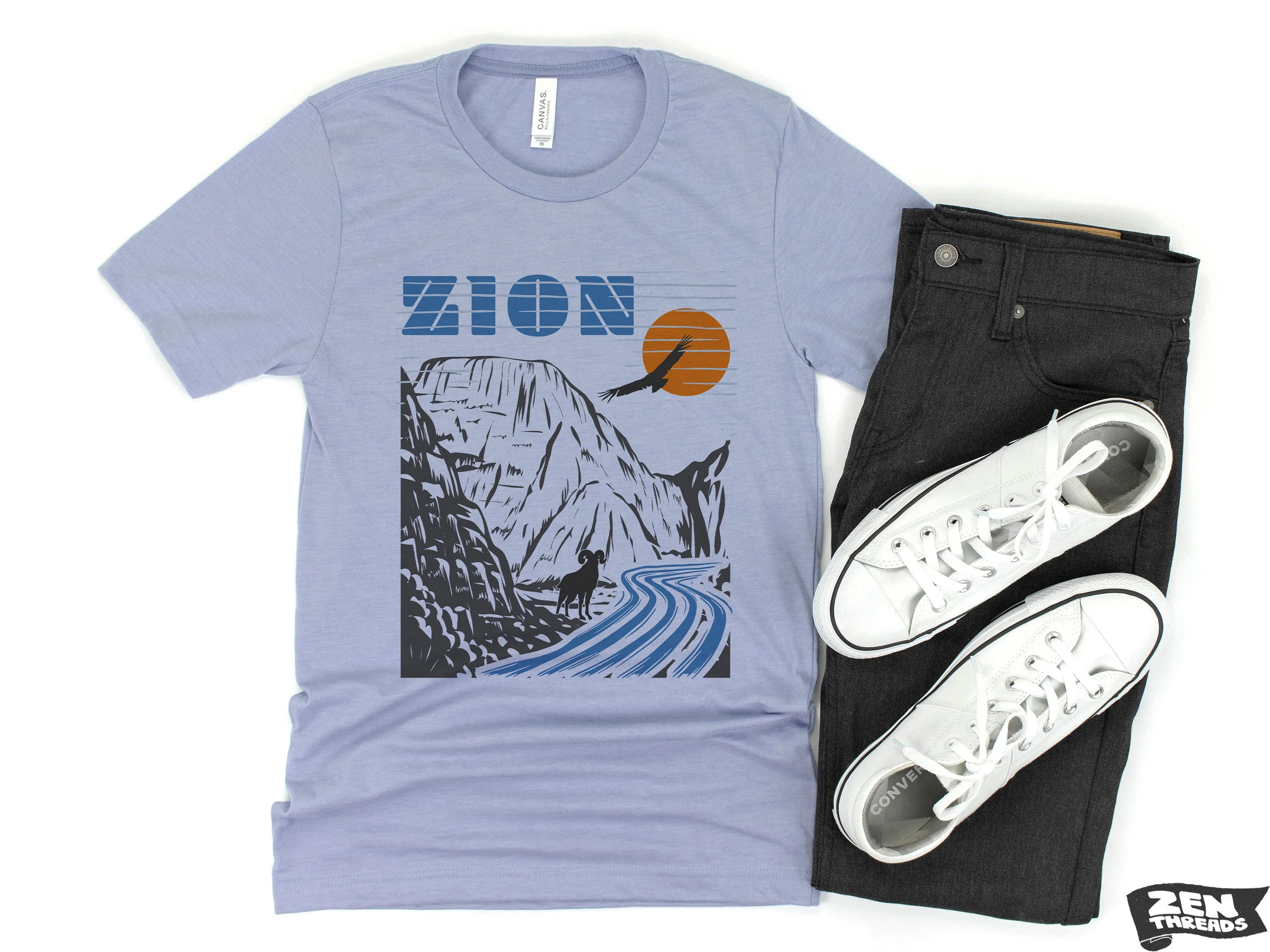 ZION Vintage Print Unisex Utah National Park T-Shirt