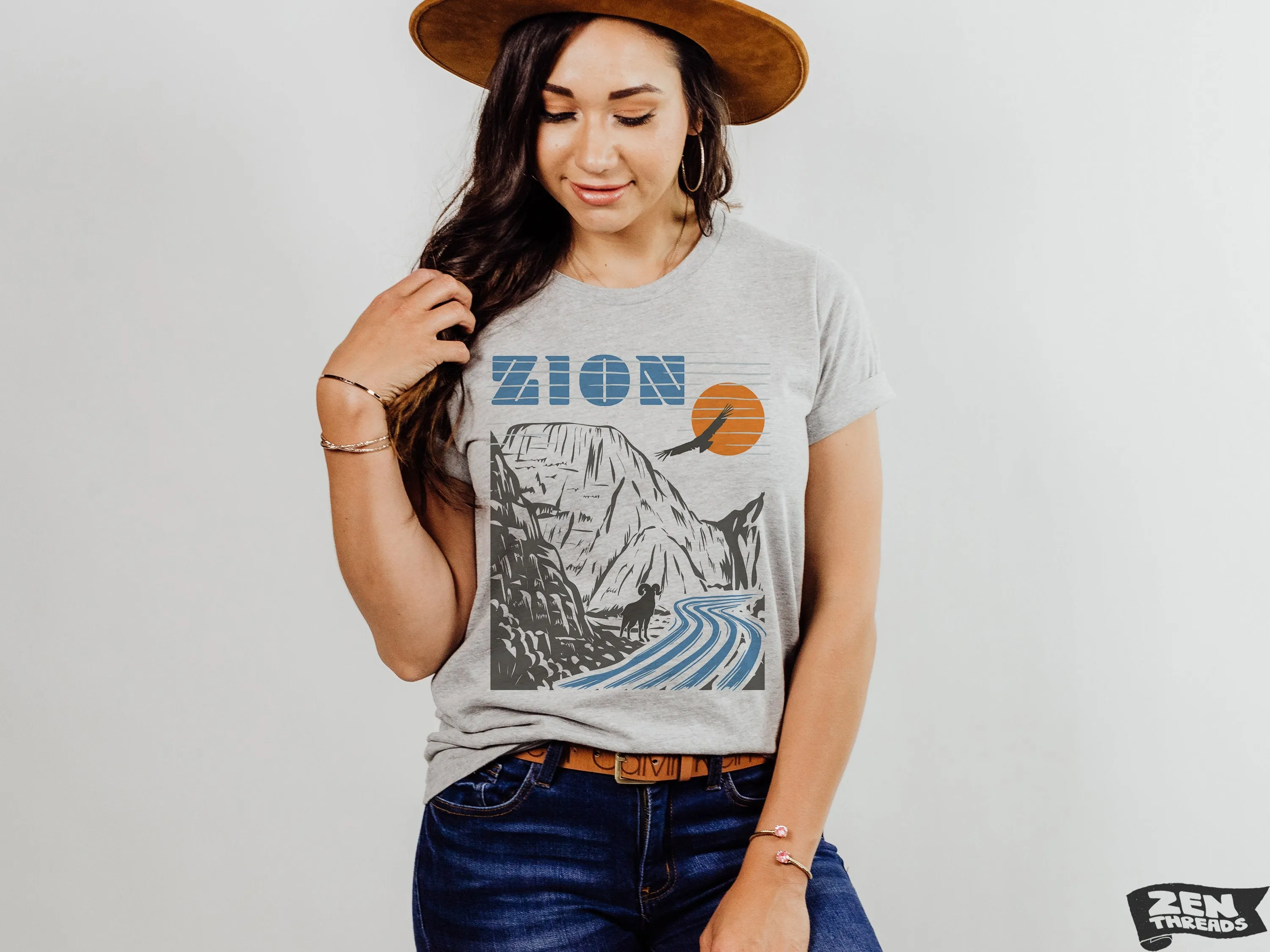 ZION Vintage Print Unisex Utah National Park T-Shirt