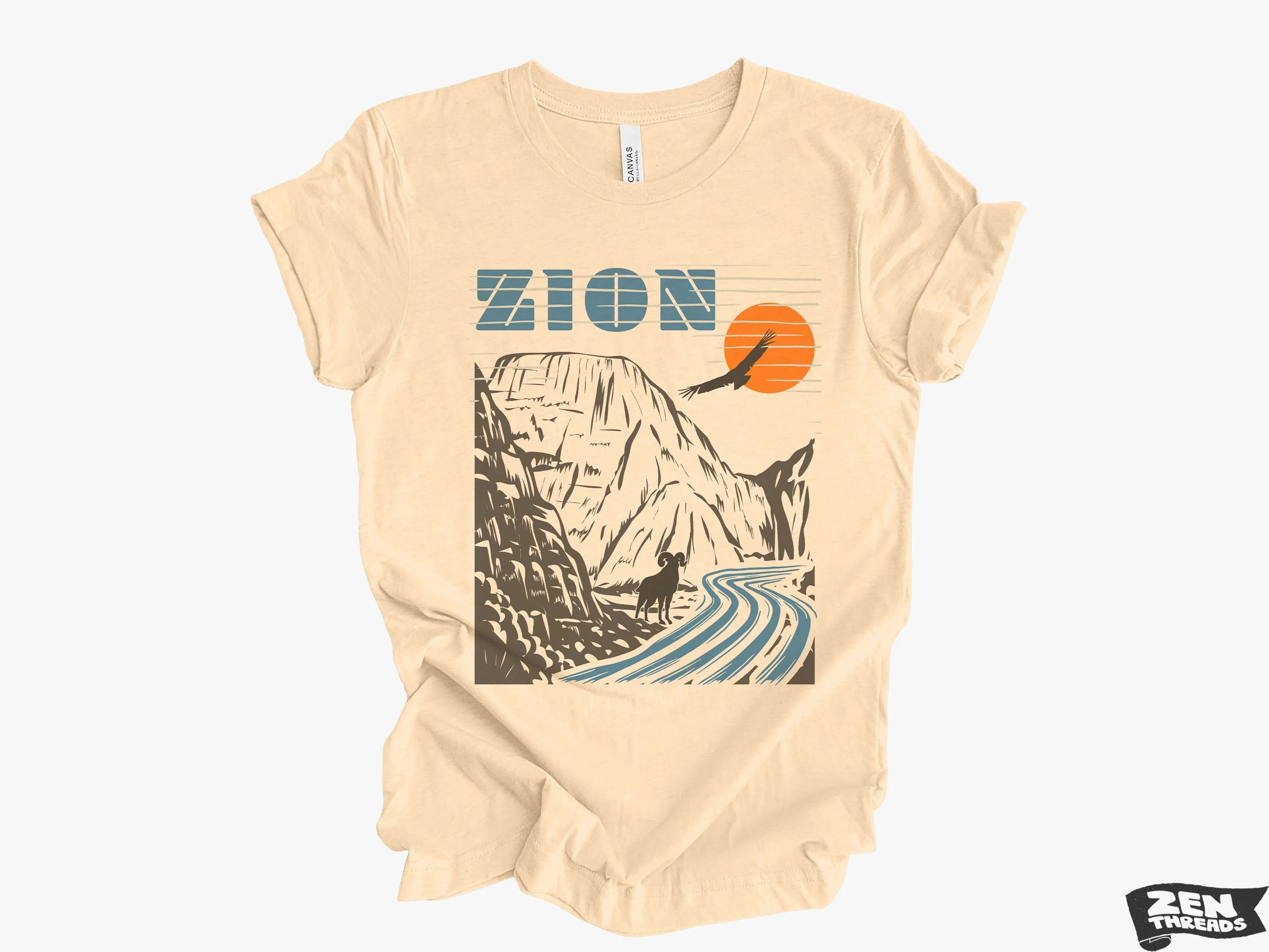 ZION Vintage Print Unisex Utah National Park T-Shirt